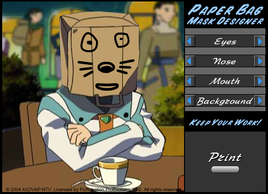 Tenchi Muyo! GXP: Paper Bag Mask Designer