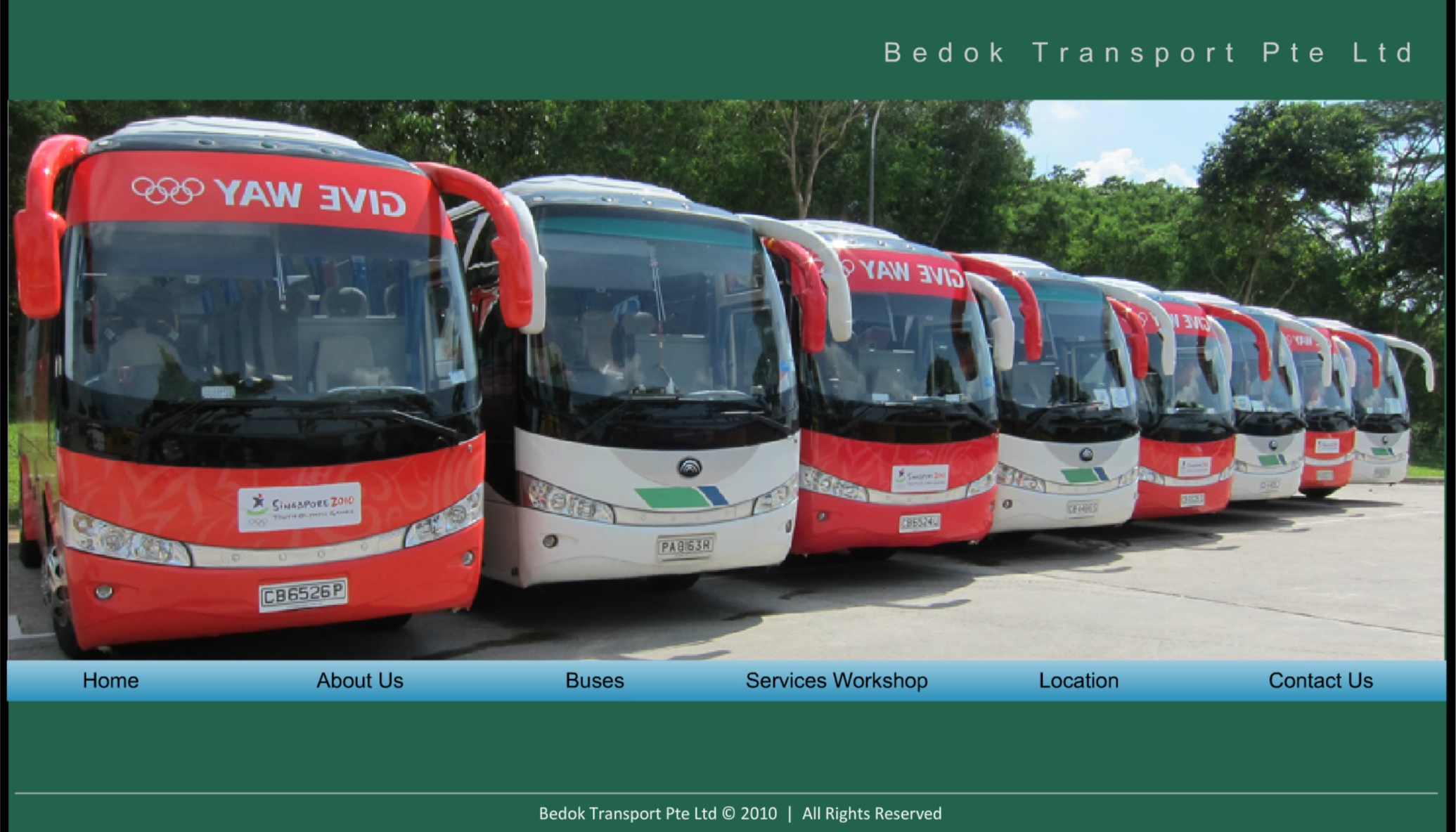 Bedok Transport Pte Ltd 2010 Website Homepage (Singapore)