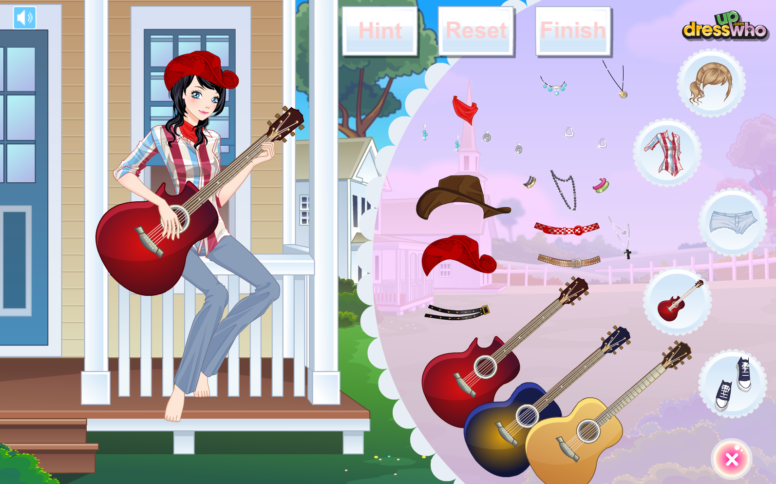 Country Guitar Girl Dress Up Game