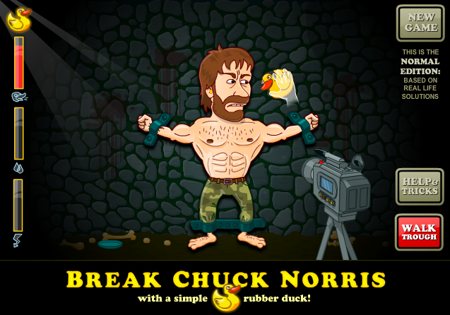 Break Chuck Norris with a rubber duck