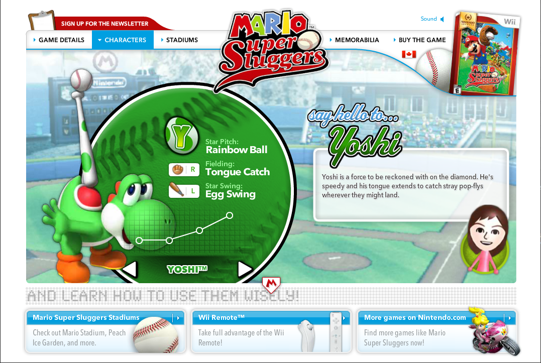 Mario Super Sluggers Microsite