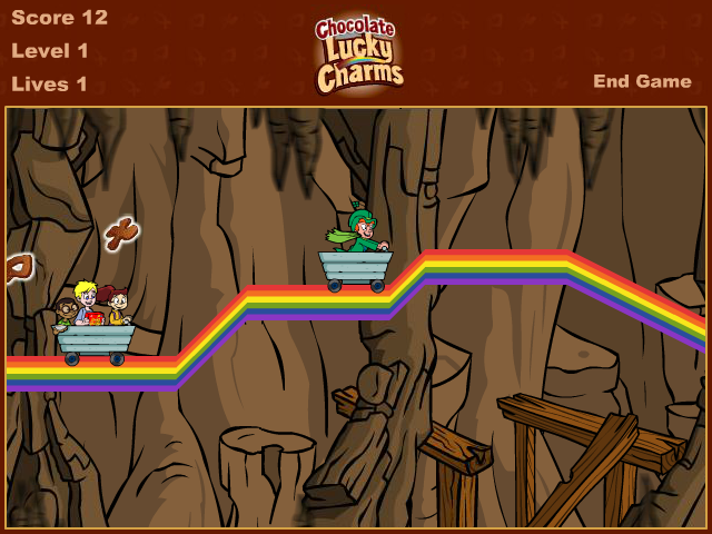 Chocolate Lucky Charms: Mine Car Chase!