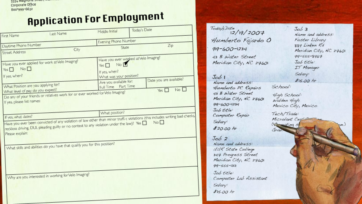 Everyday Life Activities - Job Application