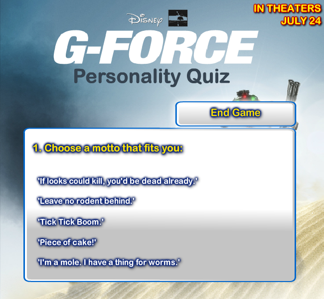 G-Force Personality Quiz