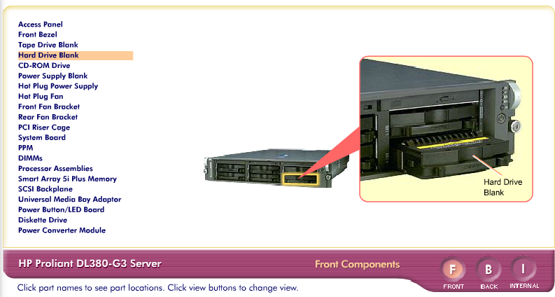 HP Proliant DL380-G3 Server Part Finder
