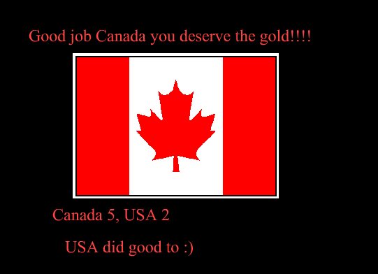 GO CANADA GO!!!!!!!!!!!!