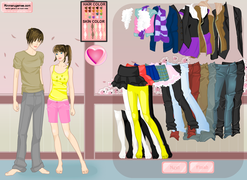 School Couple Dressup Game