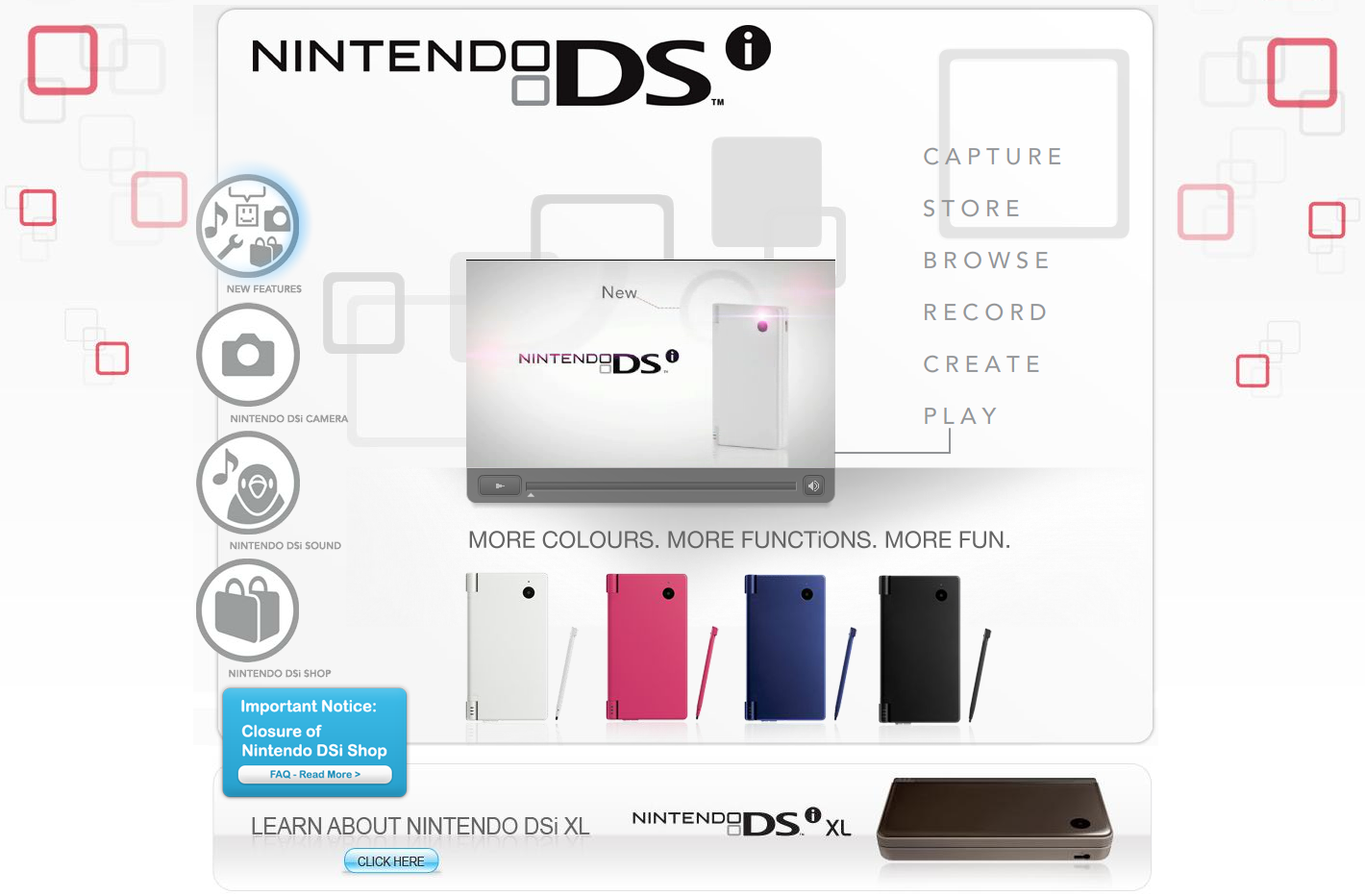 Nintendo DSi Microsite (Australia)