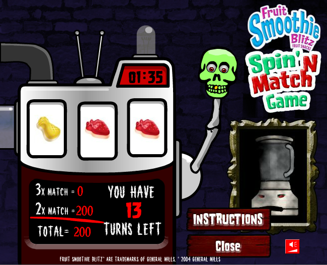 Fruit Smoothie Blitz Fruit Snacks: Spin 'N Match Game