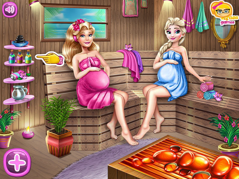 Ellie And Elsa: Pregnant Sauna