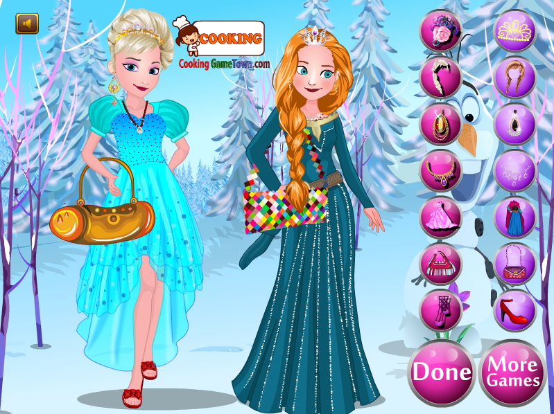 Elsa With Anna Dressup