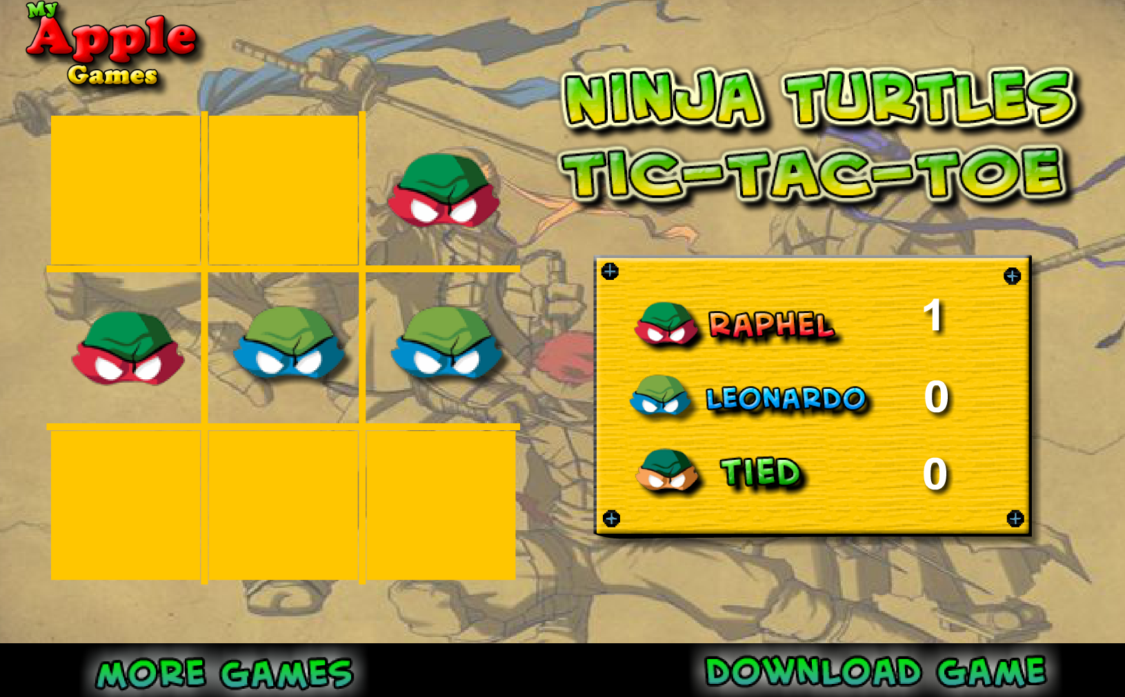 Ninja Turtles Tic-Tac-Toe