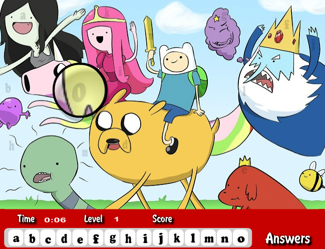 Adventure Time Hidden Letters