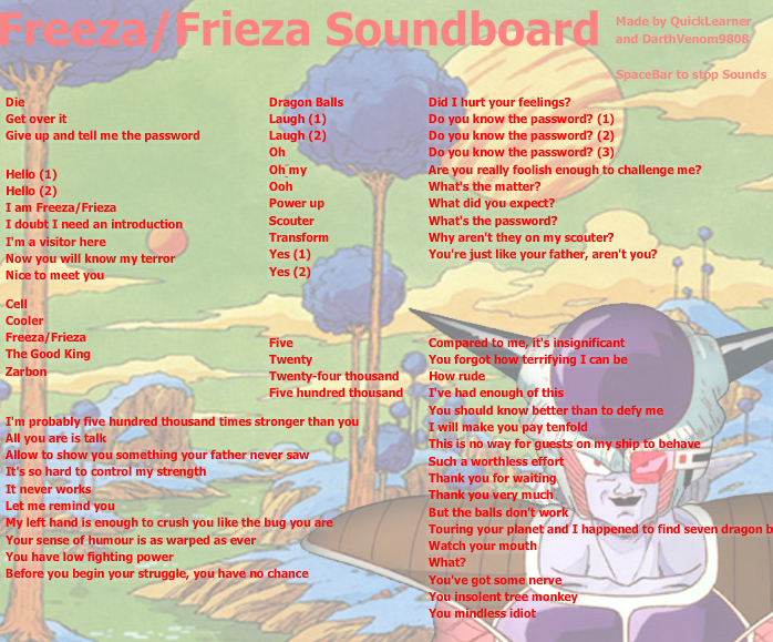 Freeza/Frieza Soundboard