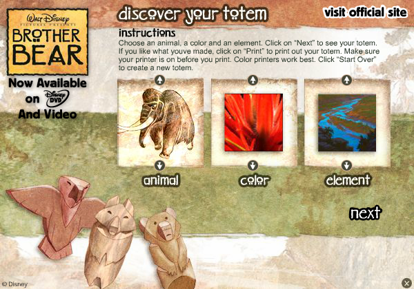 Brother Bear: Discover Your Totem