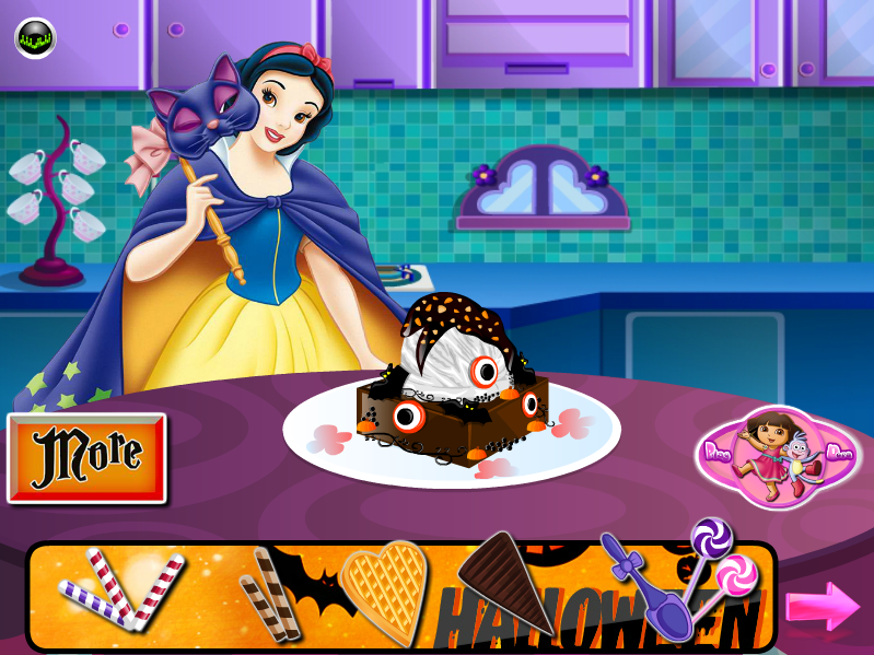 Snow White Halloween Ice Cream Cake