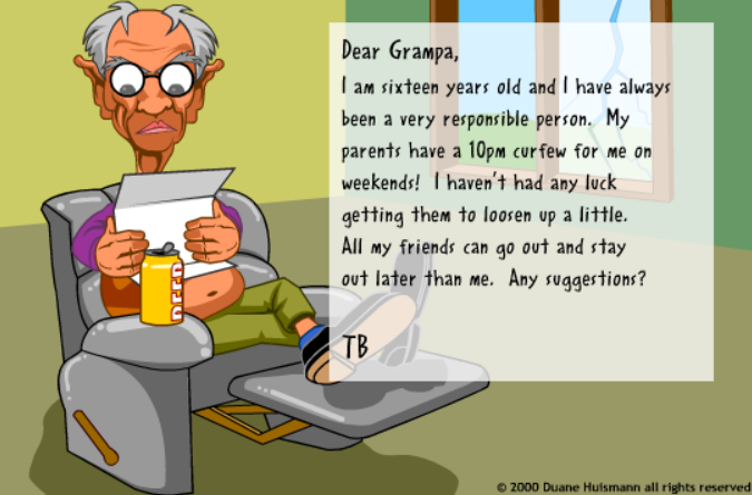 Ask Grampa Grumble: Curfew