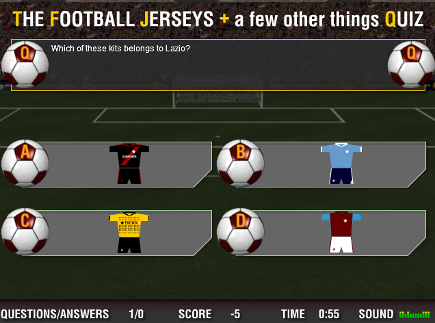 The Football Jerseys + a few other things Quiz