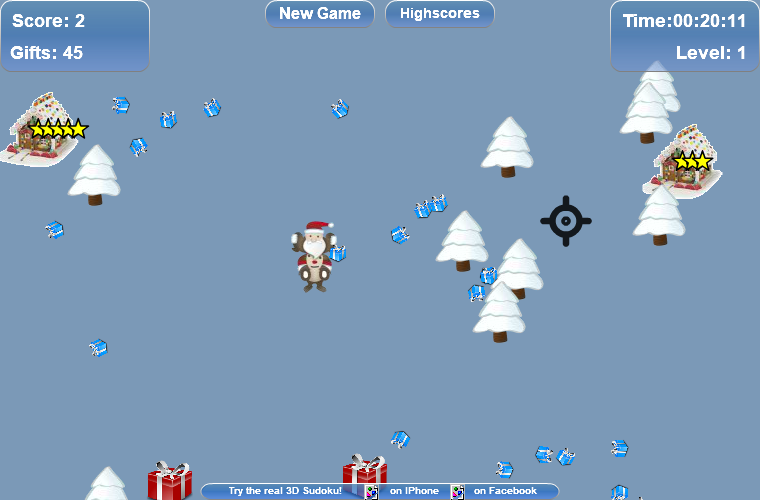 Santa Claus gift rush