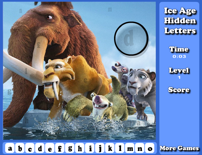 Ice Age Hidden Letters