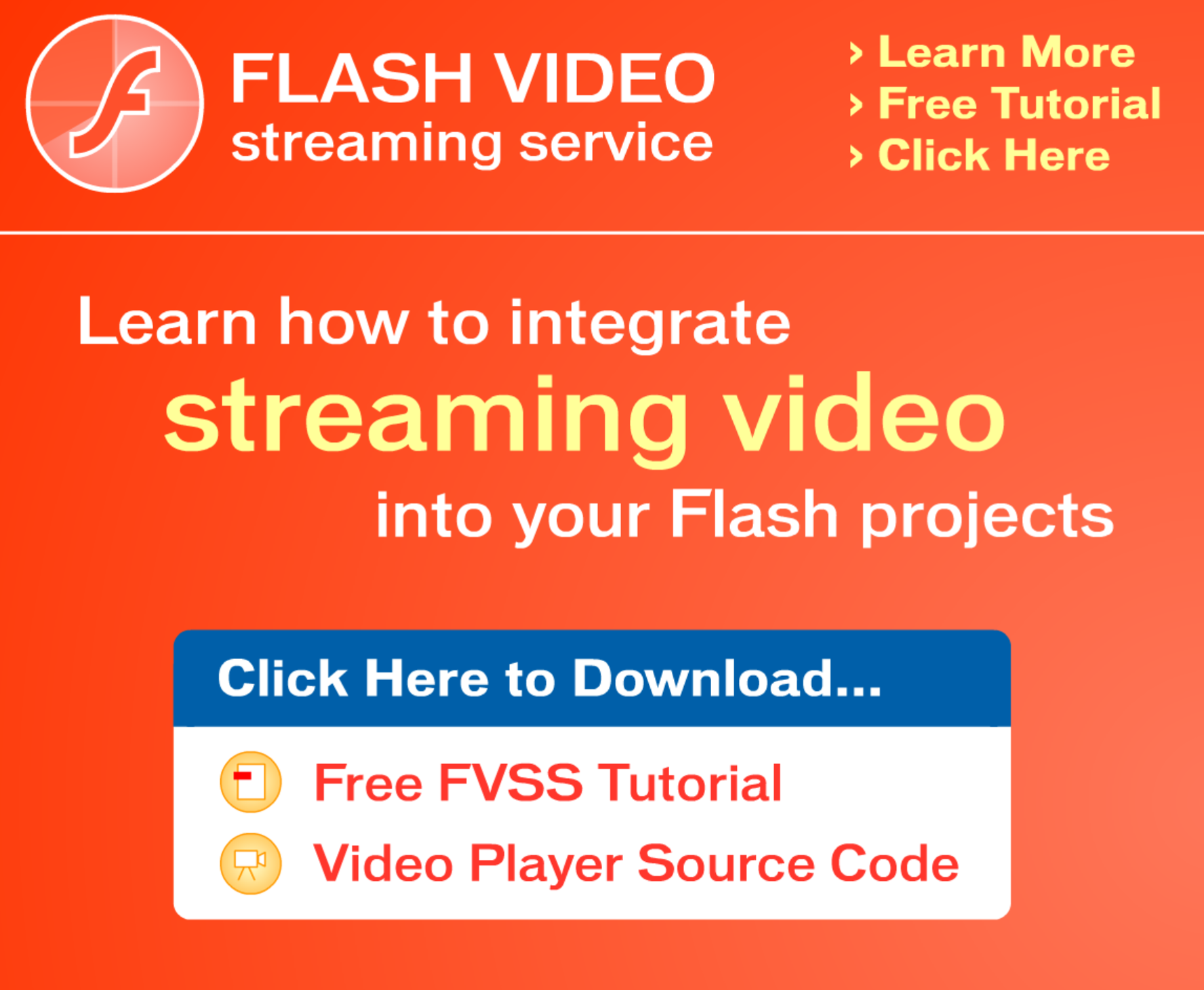 Flash Video Streaming Service Banner Ad