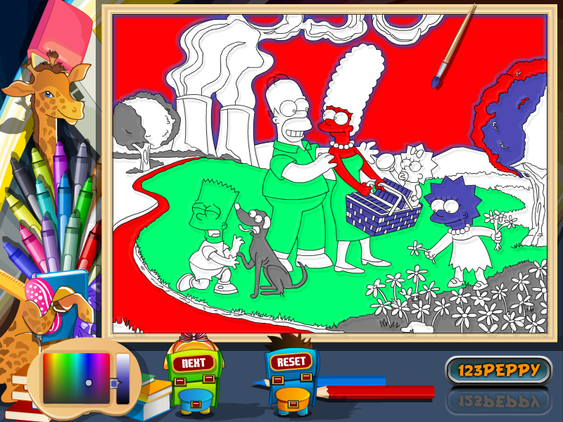 Camping the Simpson Online Coloring Page
