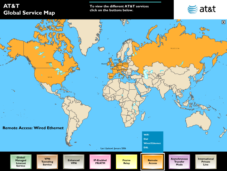 AT&T Global Services Map