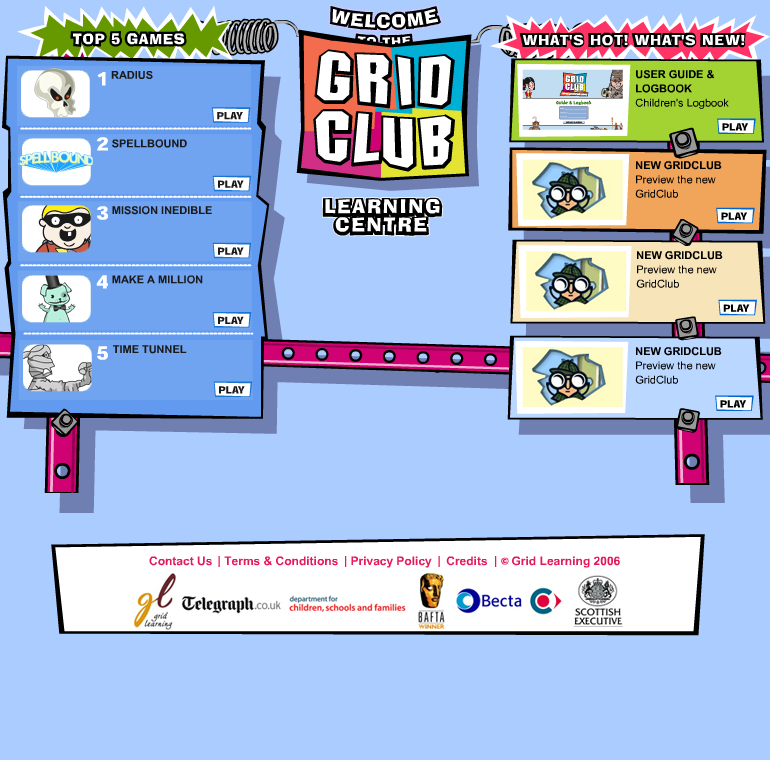 Grid Club Learning Centre Home Page