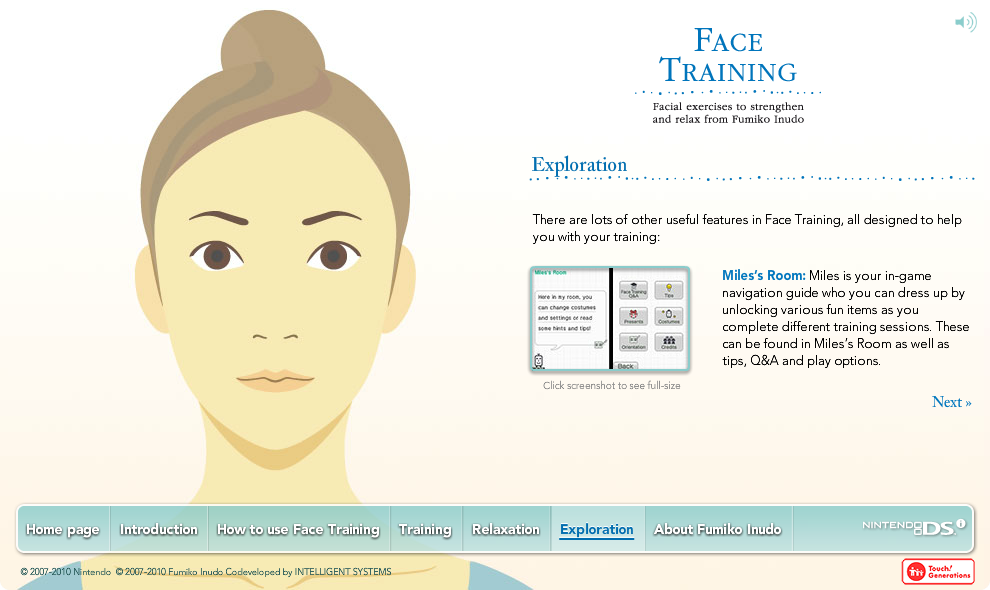 Face Training Microsite