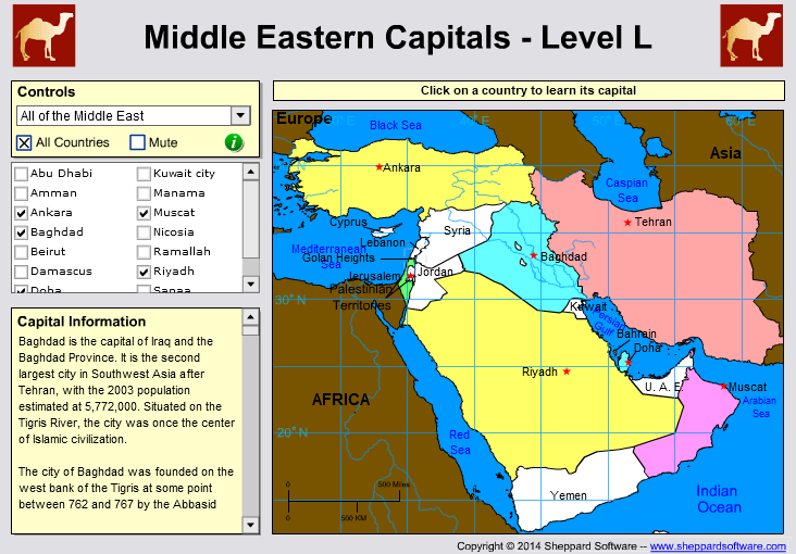 Geography of the Middle East - Capitals