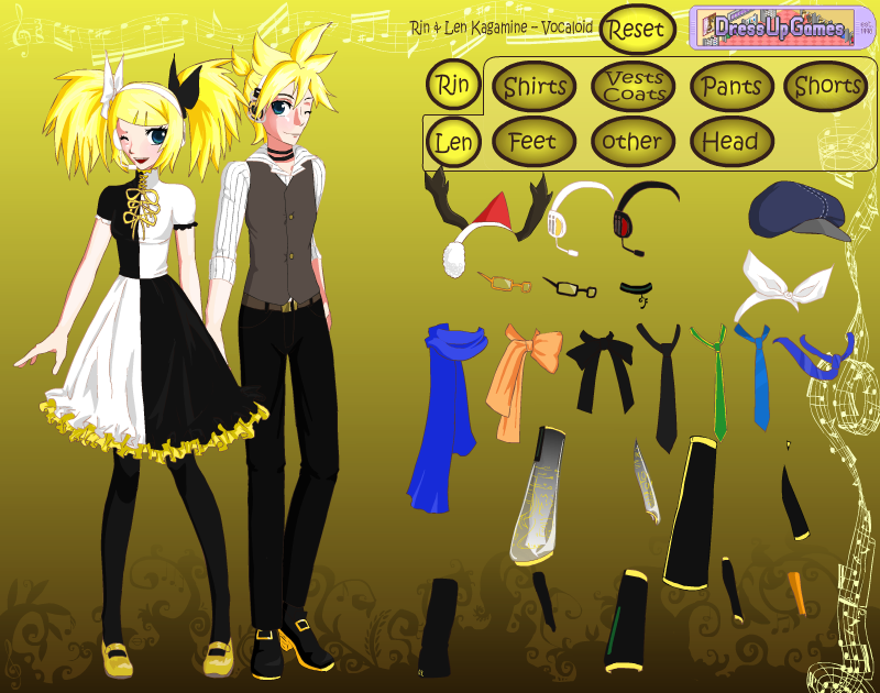 Kagamine Rin and Len Dress Up