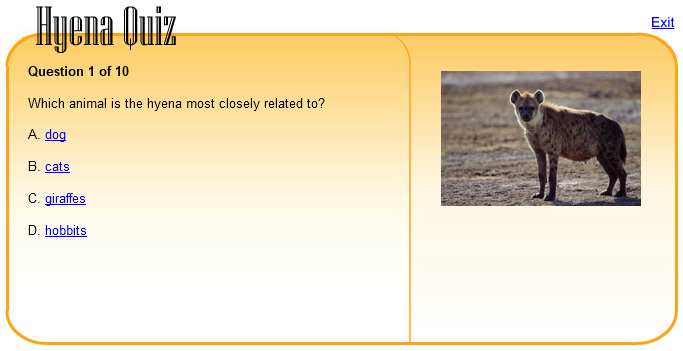 Hyena Quiz
