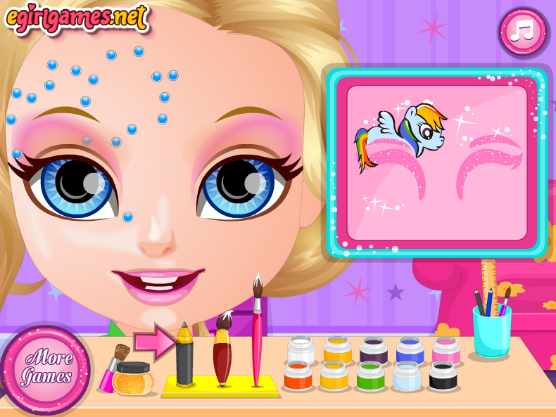 Baby Barbie Little Pony Face Painting