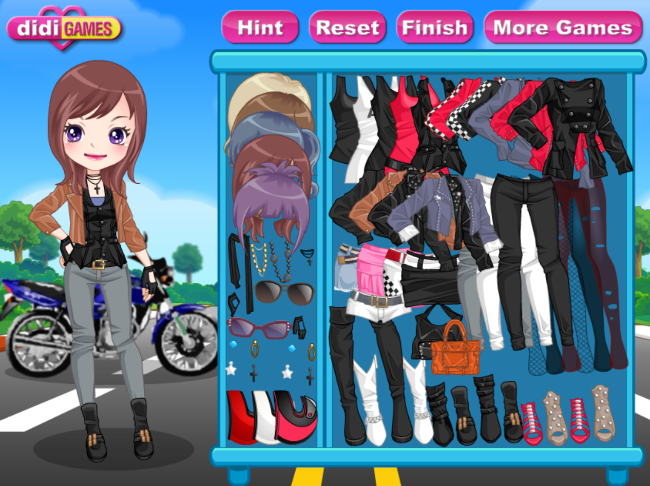 Motor Girl Dress Up Game