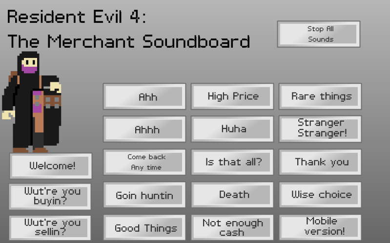 RE4: Merchant Soundboard