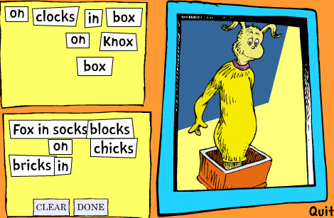 Fox in Socks Word Puzzle Game