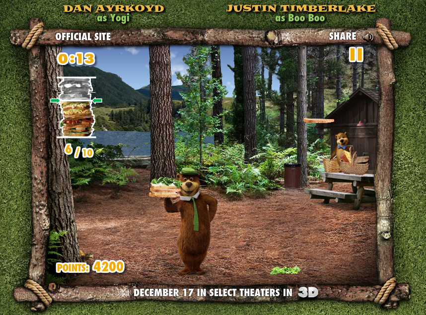 Yogi Bear: Sandwich Stacker