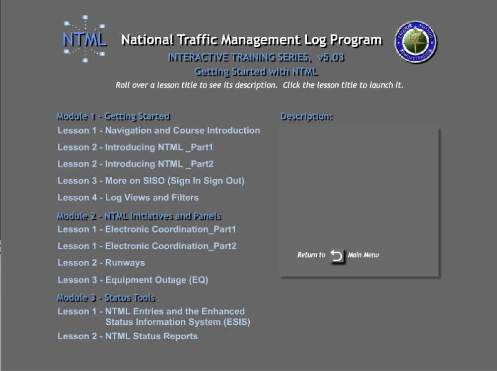 National Traffic Management Log Program