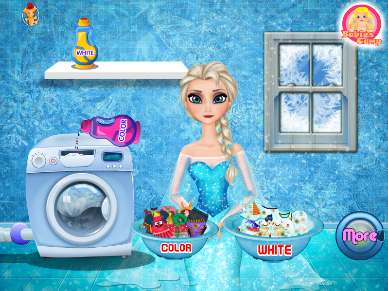Elsa Washing Clothes