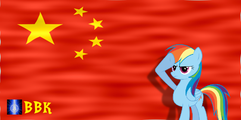 Rainbow Dash salutes China