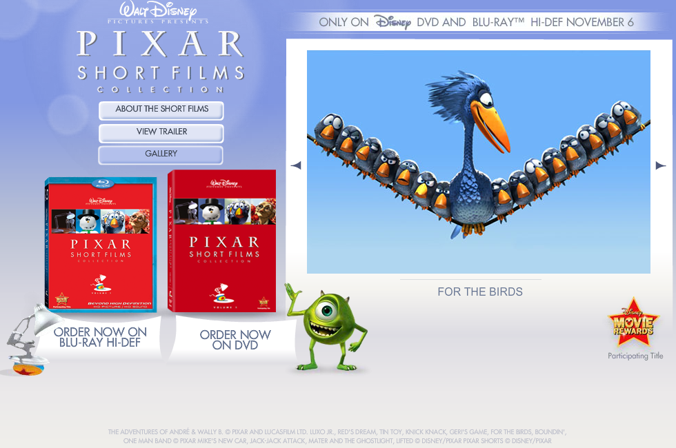 PIXAR Short Films Collection Microsite