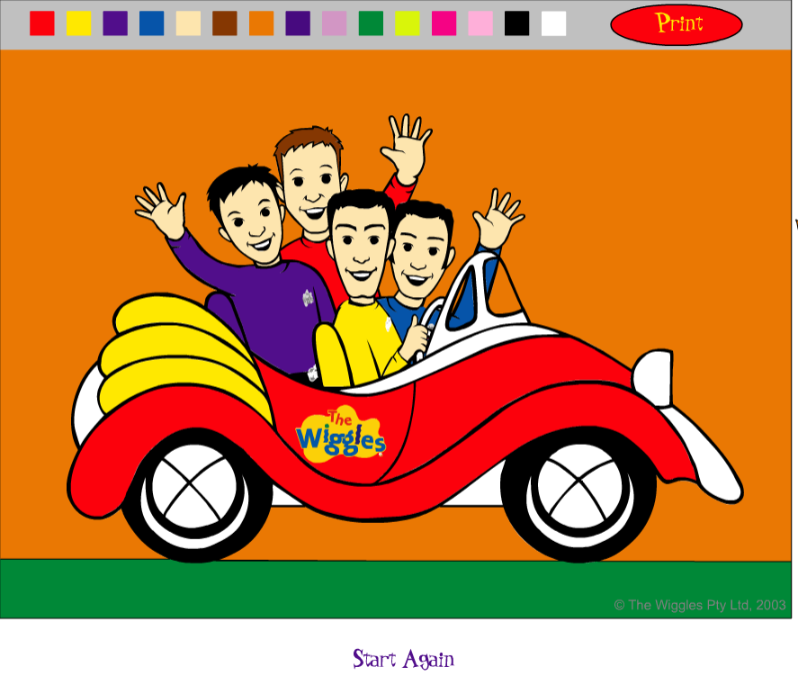 Colour-in Online The Big Red Car