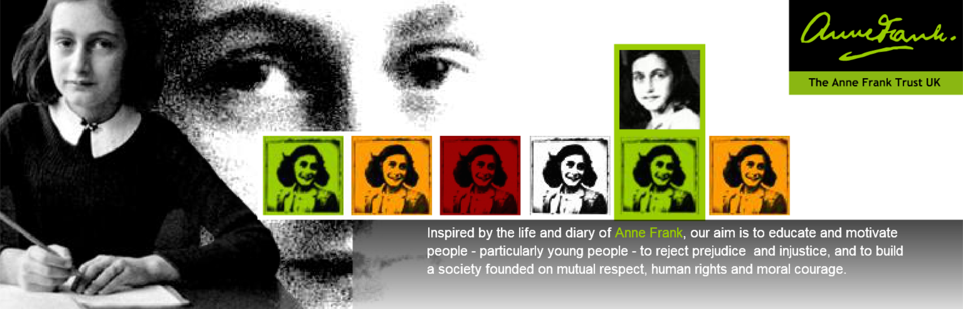 The Anne Frank Trust UK Webpage Banner