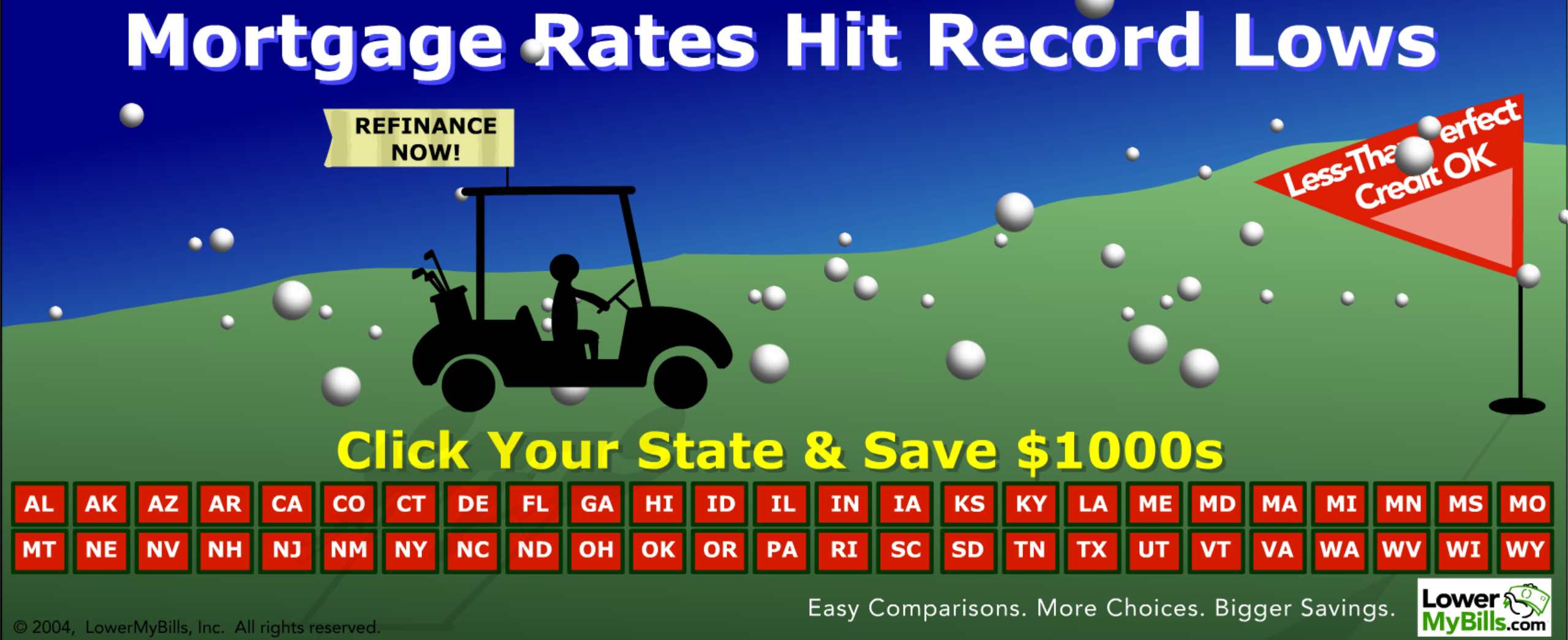 Lower My Bills March 2004 Banner Ads Set 1