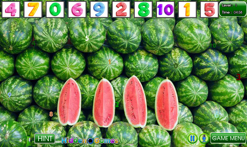 Watermelon Hidden Numbers