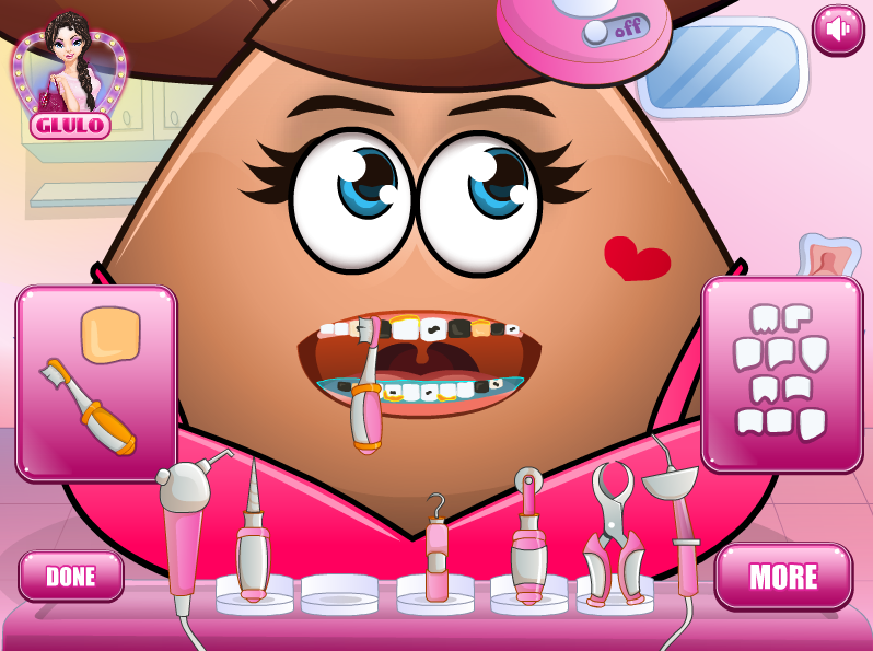 Pou Girl Tooth Problems