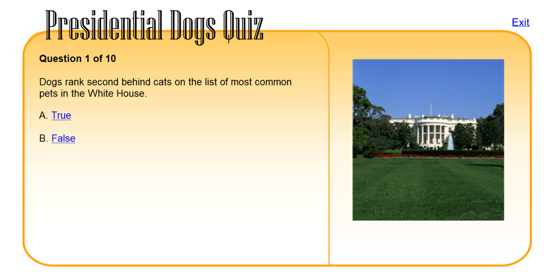 Presidental Dogs Quiz