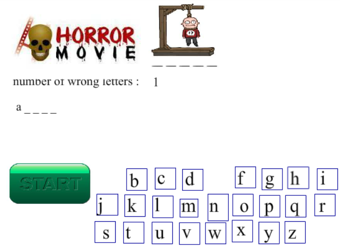 Horror movies hangman