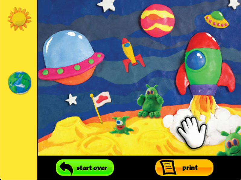 Play-Doh Spaceship Drag and Drop Activity Mat