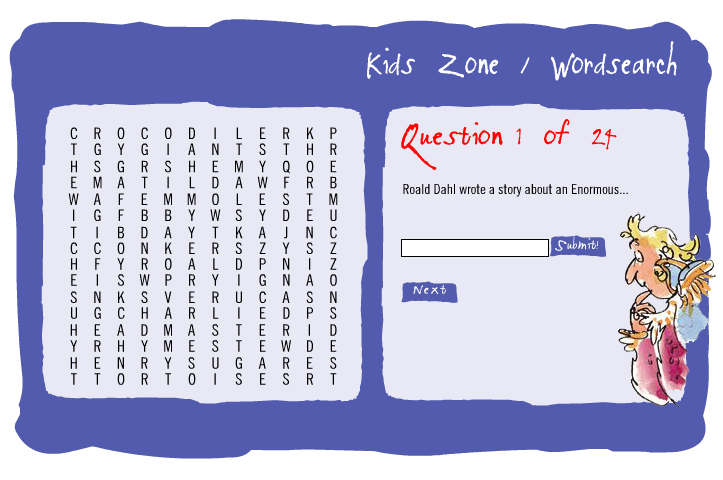 Roald Dahl Wordsearch